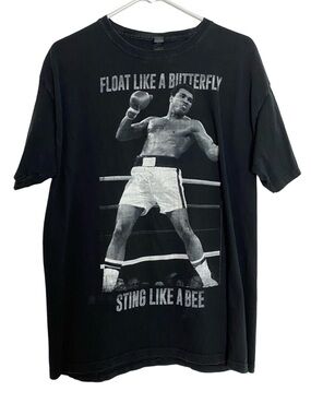 Muhammad Ali Tee Tshirt Mens Unisex Size Large Float Like A Butterfly Sting Bee